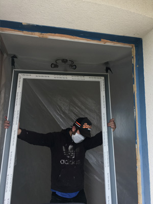 1 Chantier Menuiserie pendant Covid 1 pose dormant de porte rénovation Aigrefeuille 17