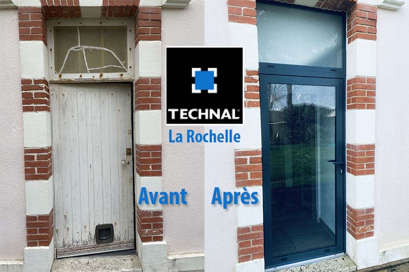 Rénovation d’une porte extérieure par la Miroiterie et Menuiseries d’Aunis à Chatelaillon